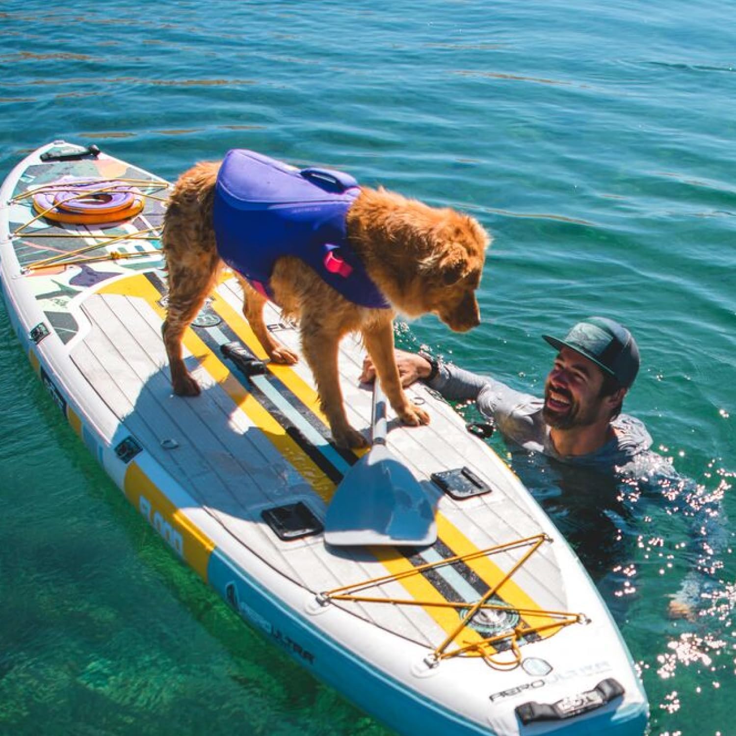 , Float Coat Dog Life Jacket, Premium Buoyancy Swim Vest with Lift Handle, Secure Fit & Reflective Trim, Adjustable Flotation for Swimming, Boating, & Outdoor Adventures, Deep Blue, X-Small